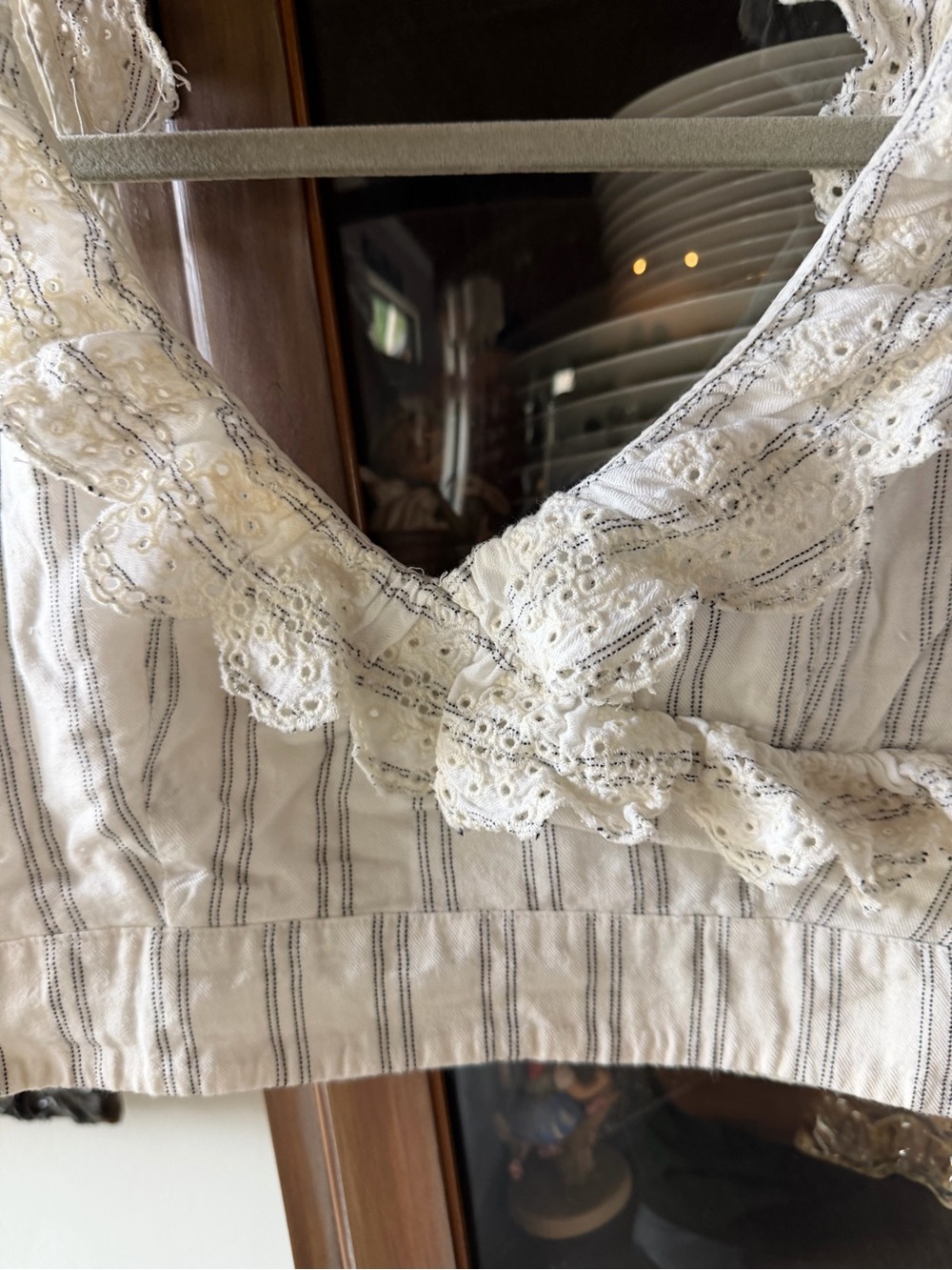American Eagle Outfitters Cream Striped Lace-Trim Camisole & Skirt Set - Picture 5 of 7